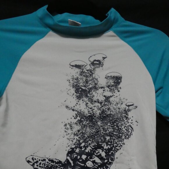 GYMBOREE | size 8 | Swimming Turtle With Bubbles Print Swim Short Sleeve Shirt - Picture 5 of 14